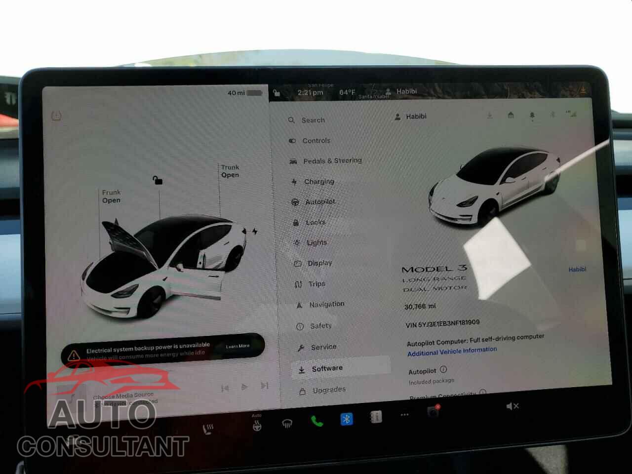 TESLA MODEL 3 2022 - 5YJ3E1EB3NF181909