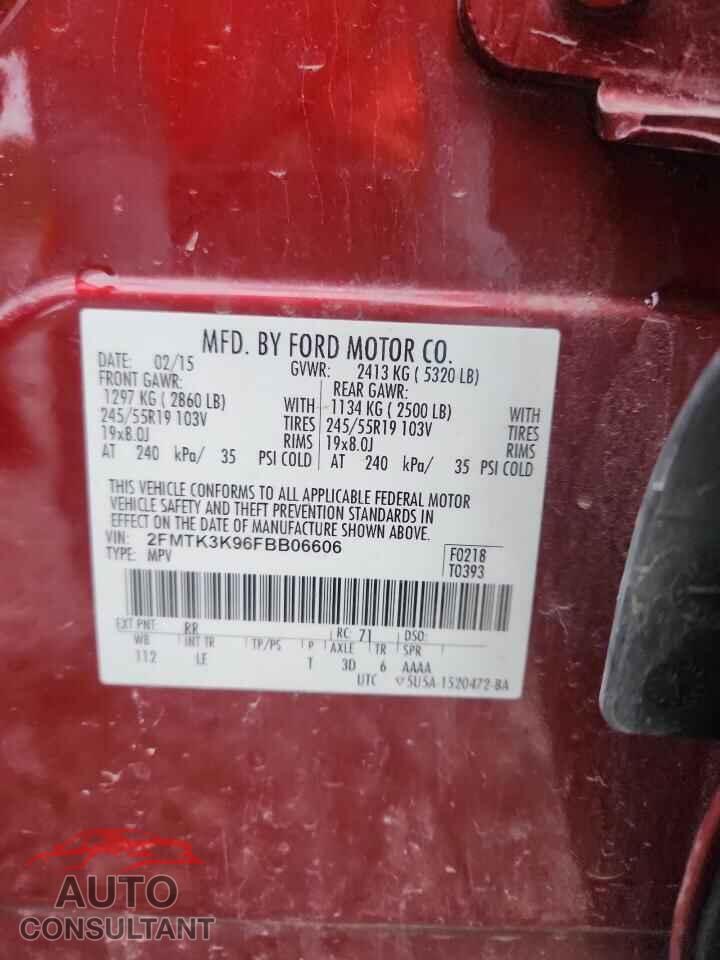 FORD EDGE 2015 - 2FMTK3K96FBB06606