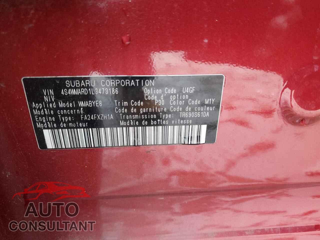 SUBARU ASCENT 2020 - 4S4WMARD1L3473186