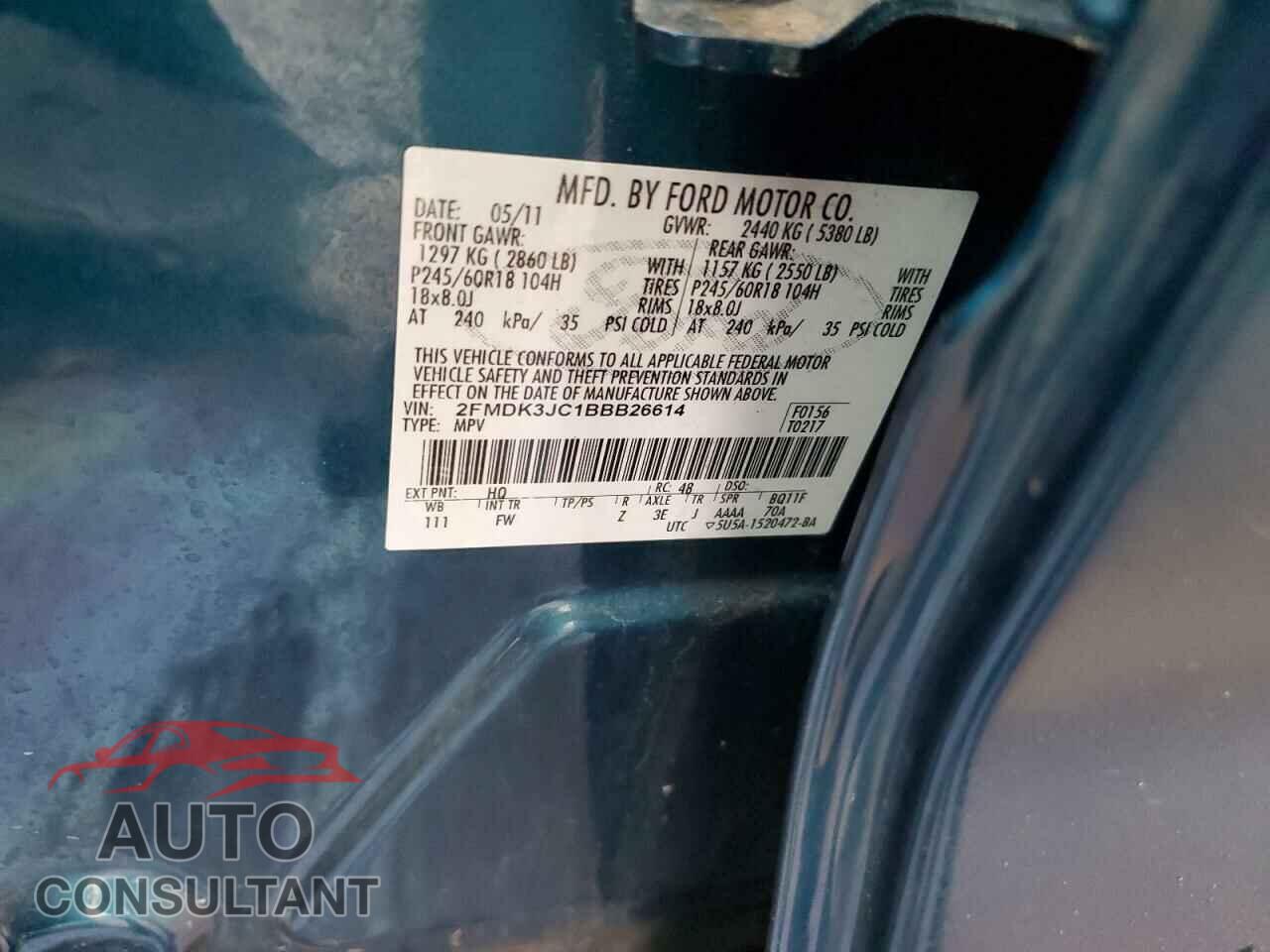FORD EDGE 2011 - 2FMDK3JC1BBB26614
