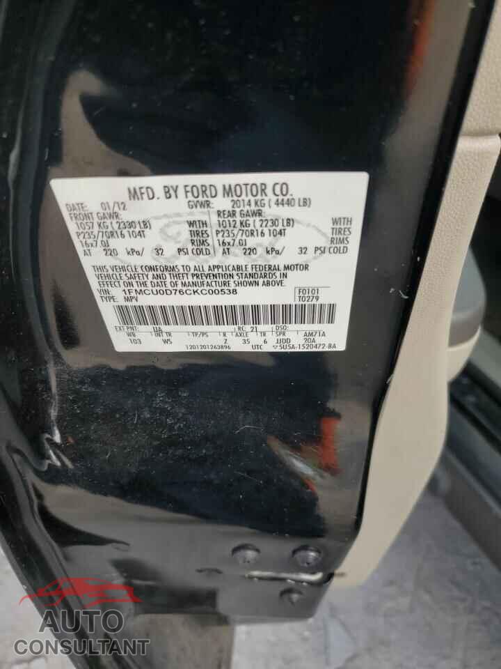 FORD ESCAPE 2012 - 1FMCU0D76CKC00538