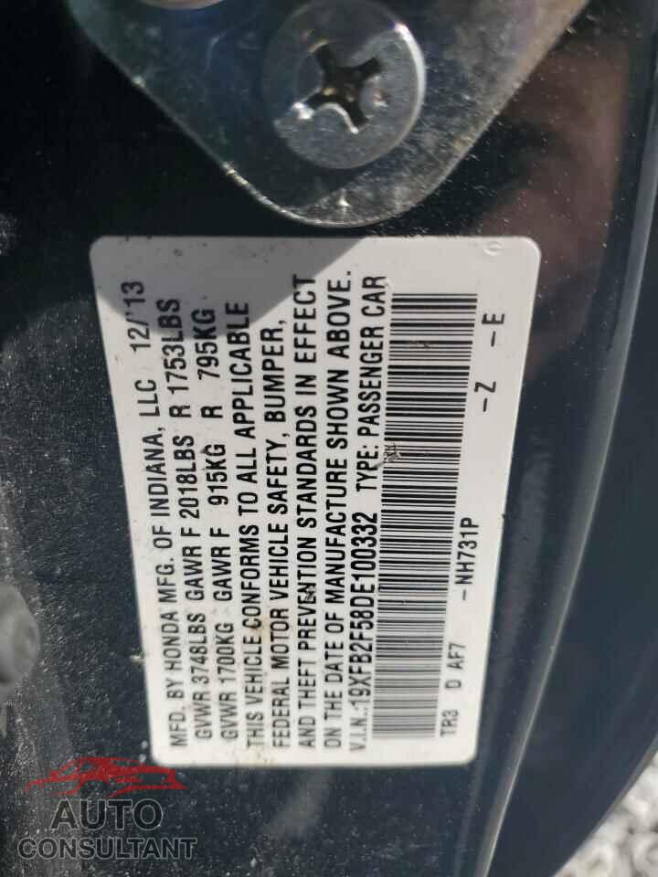 HONDA CIVIC 2013 - 19XFB2F58DE100332