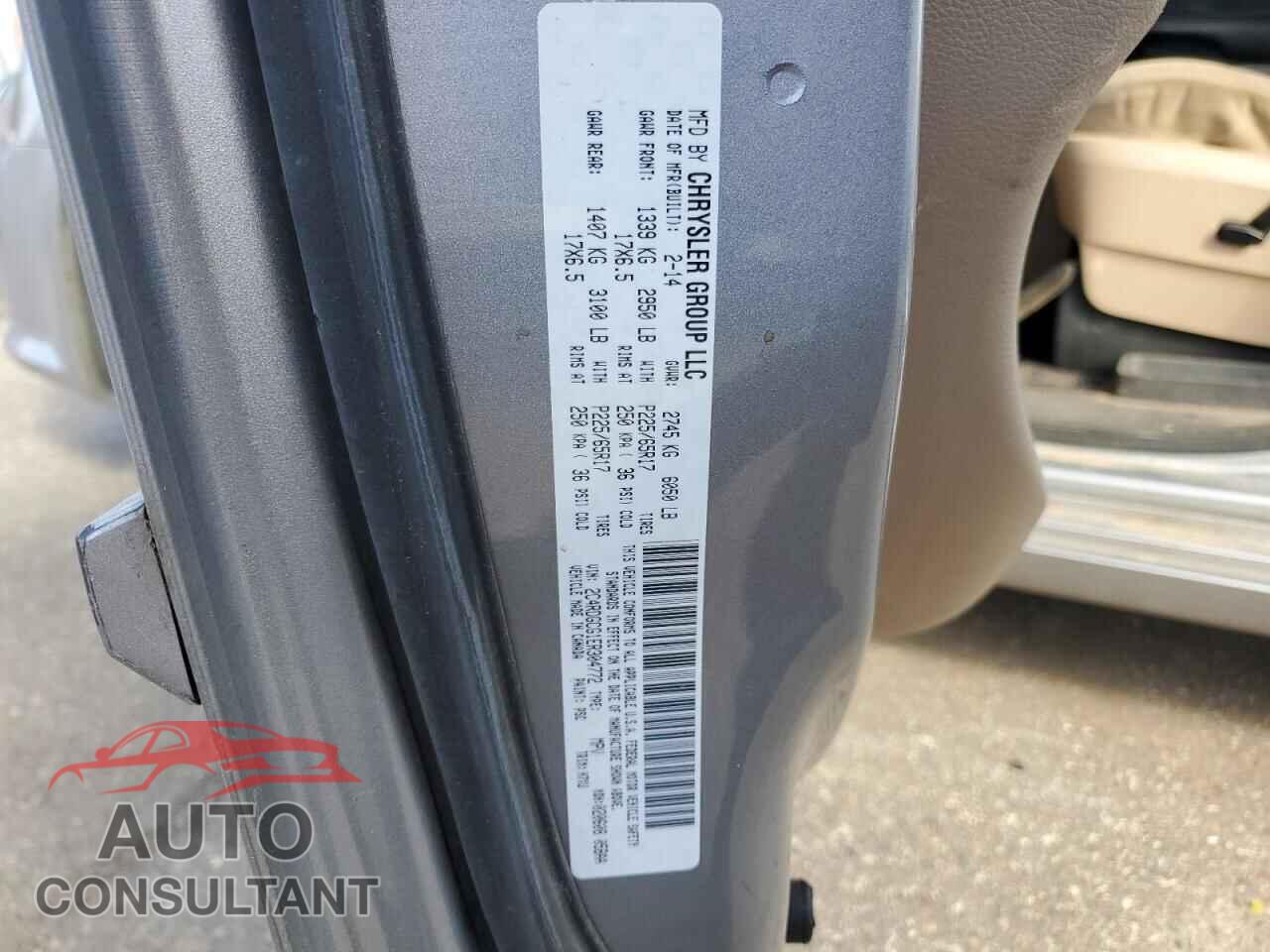DODGE CARAVAN 2014 - 2C4RDGCG1ER304772