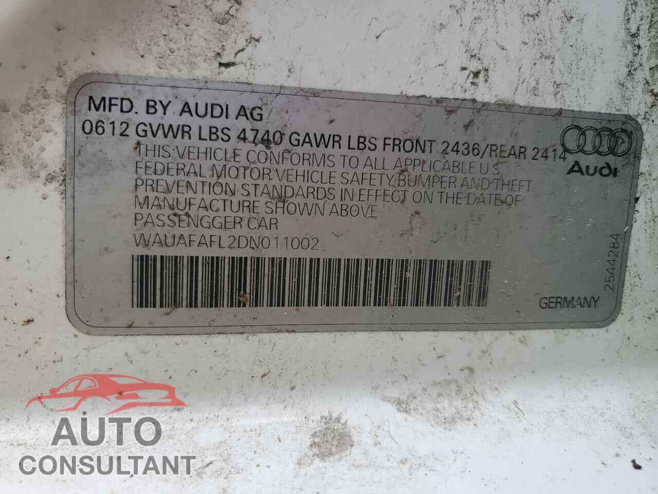 AUDI A4 2013 - WAUAFAFL2DN011002