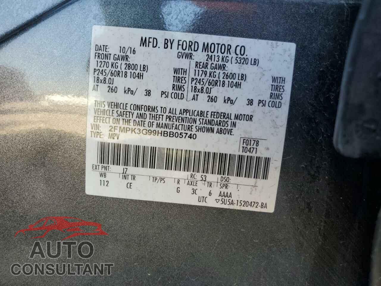 FORD EDGE 2017 - 2FMPK3G99HBB05740