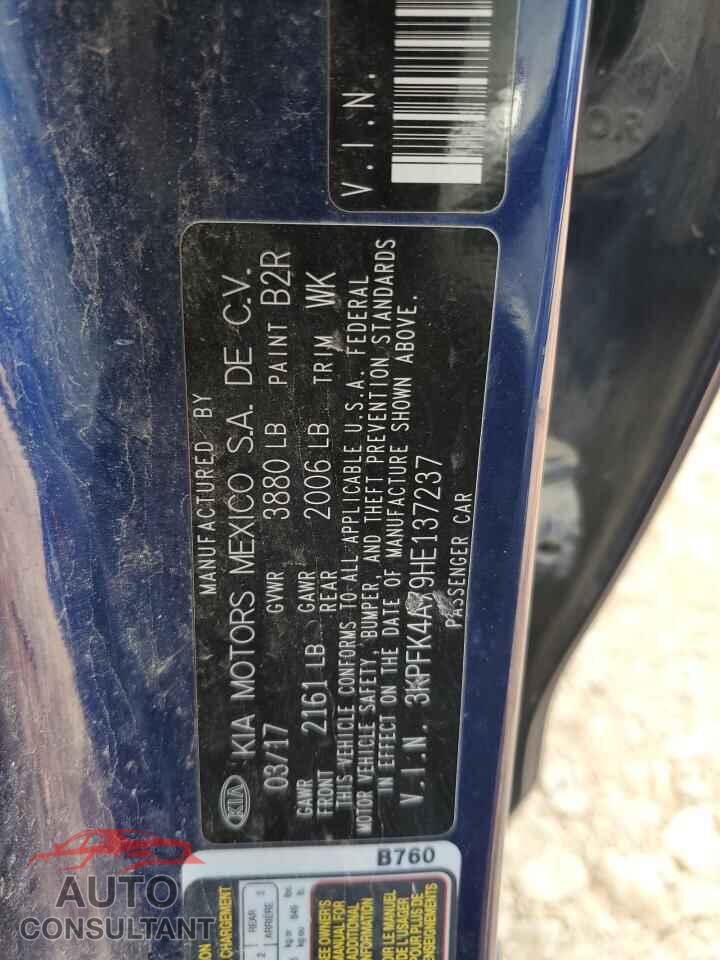 KIA FORTE 2017 - 3KPFK4A79HE137237