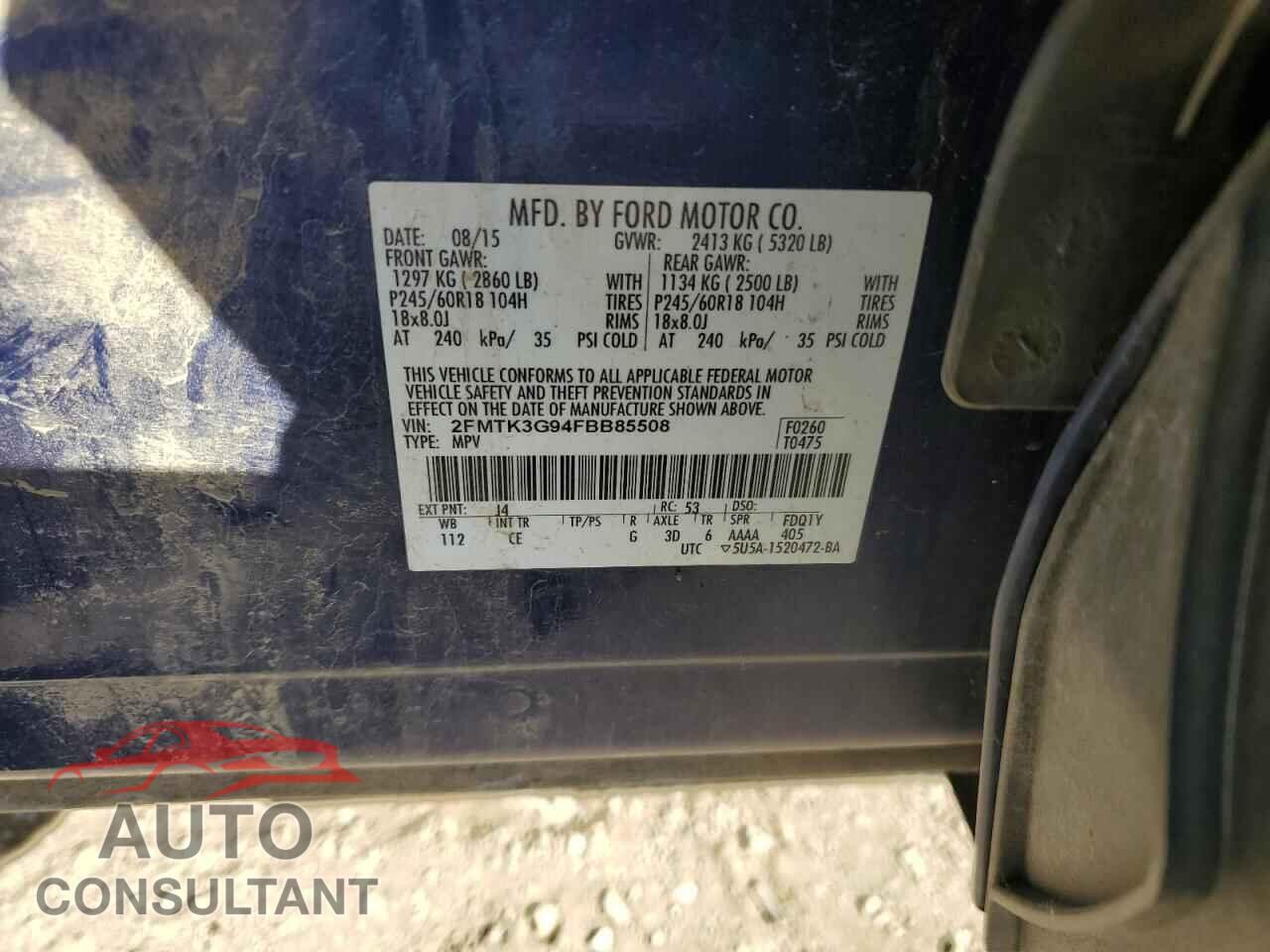 FORD EDGE 2015 - 2FMTK3G94FBB85508
