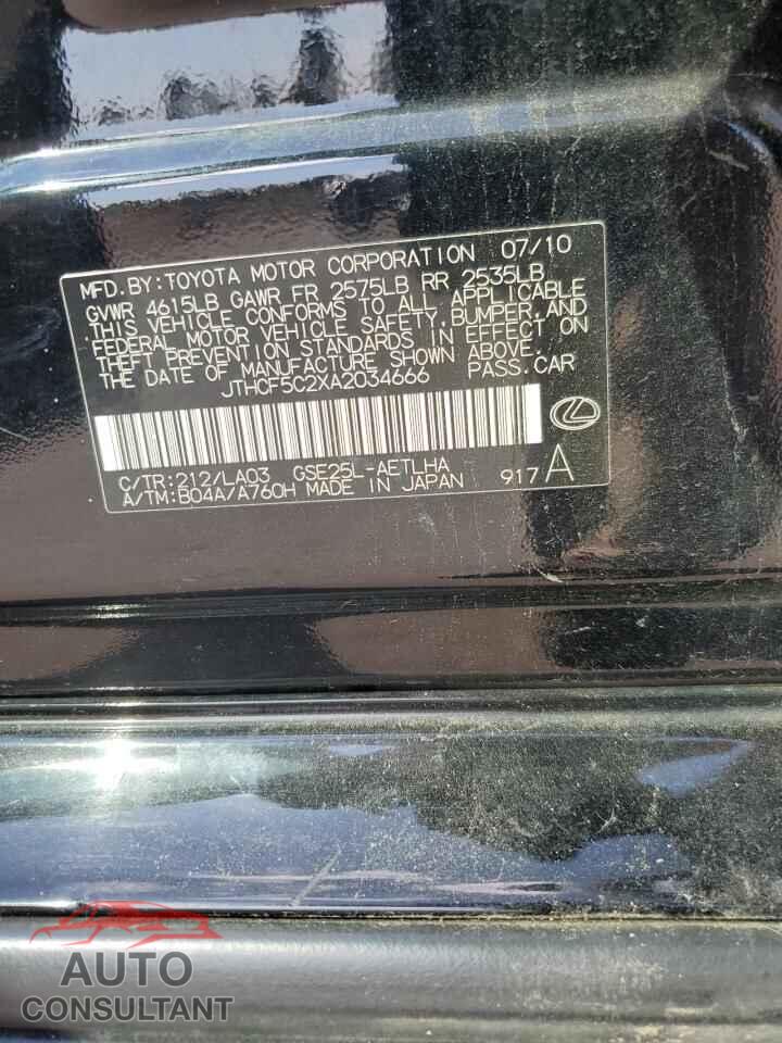 LEXUS IS 2010 - JTHCF5C2XA2034666