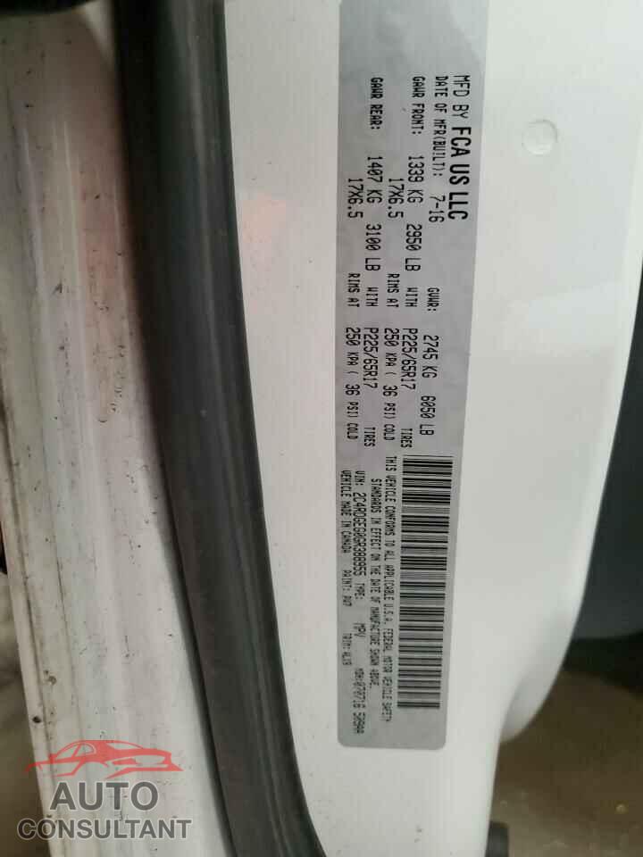 DODGE CARAVAN 2016 - 2C4RDGEG0GR388955