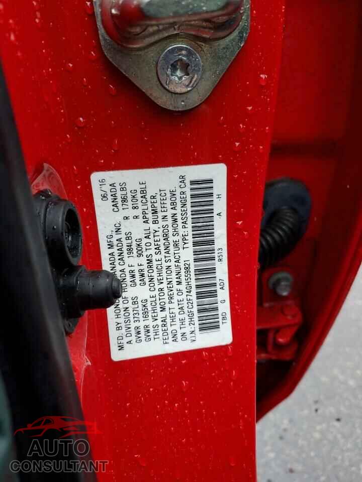 HONDA CIVIC 2016 - 2HGFC2F74GH559821