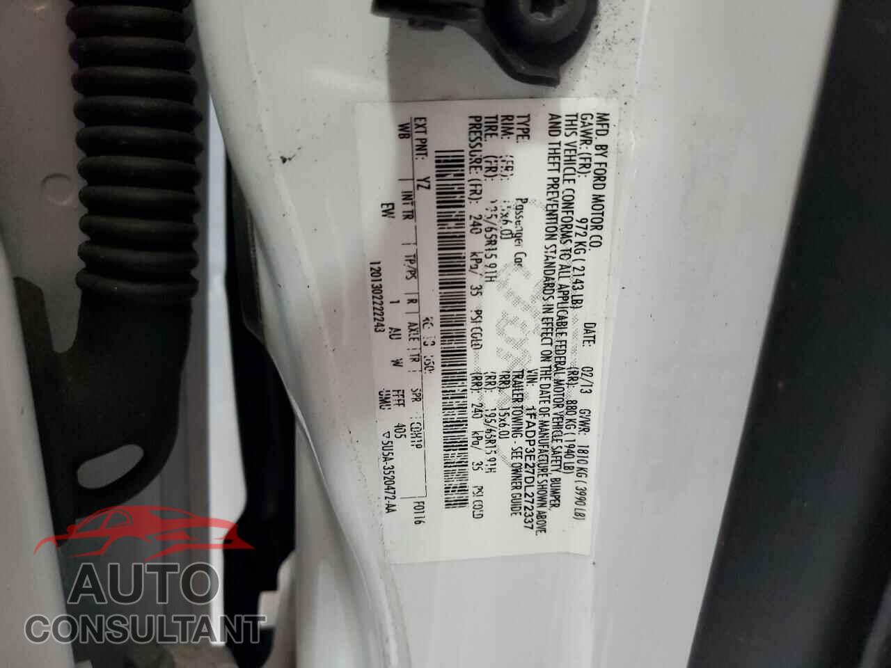 FORD FOCUS 2013 - 1FADP3E27DL272337