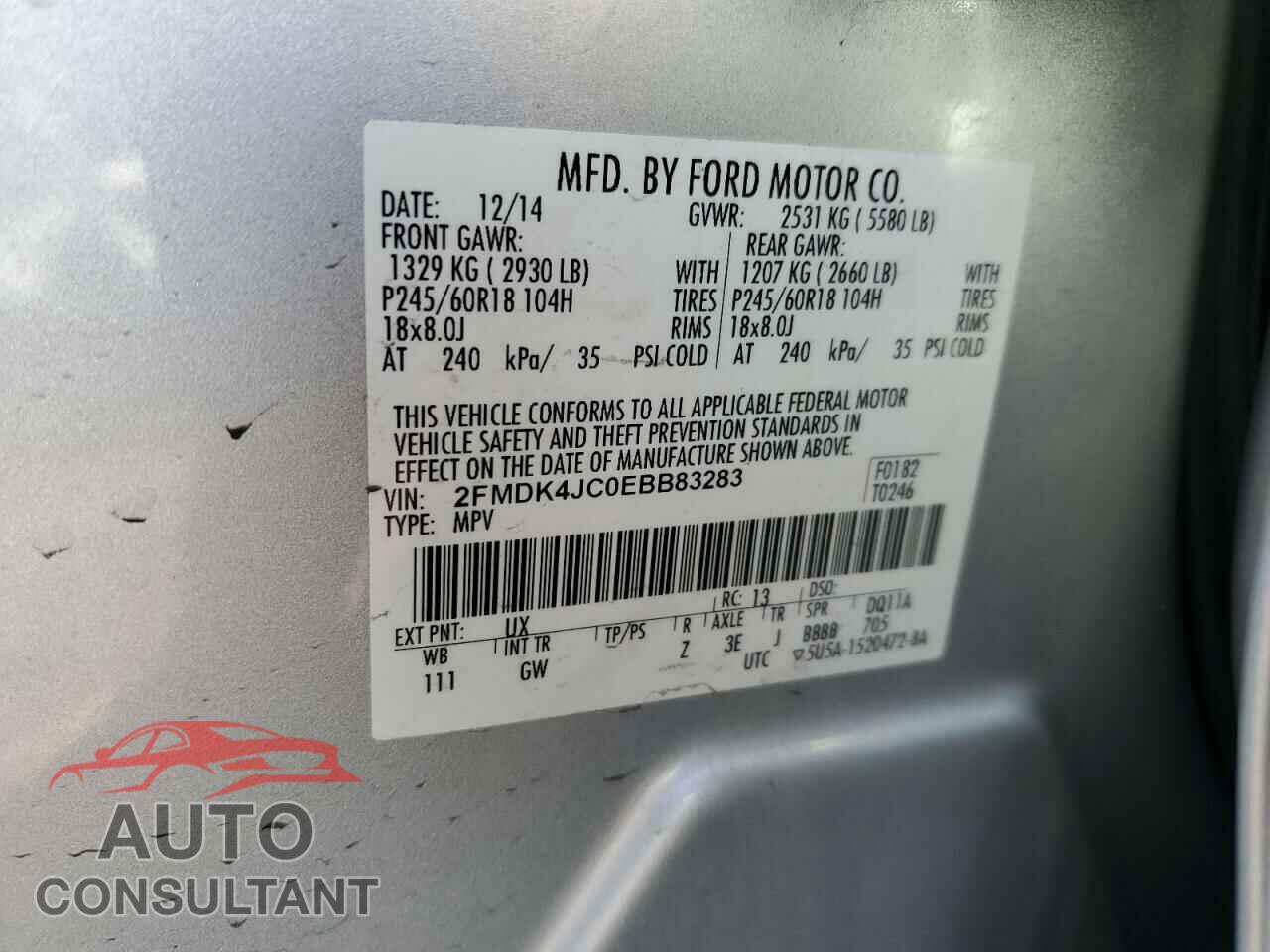 FORD EDGE 2014 - 2FMDK4JC0EBB83283