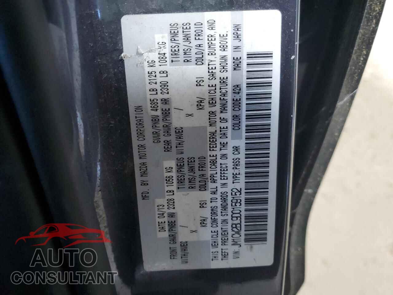 MAZDA 5 2013 - JM1CW2BL9D0159152