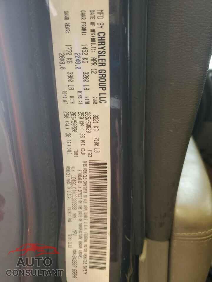 DODGE DURANGO 2012 - 1C4SDJDT0CC322888