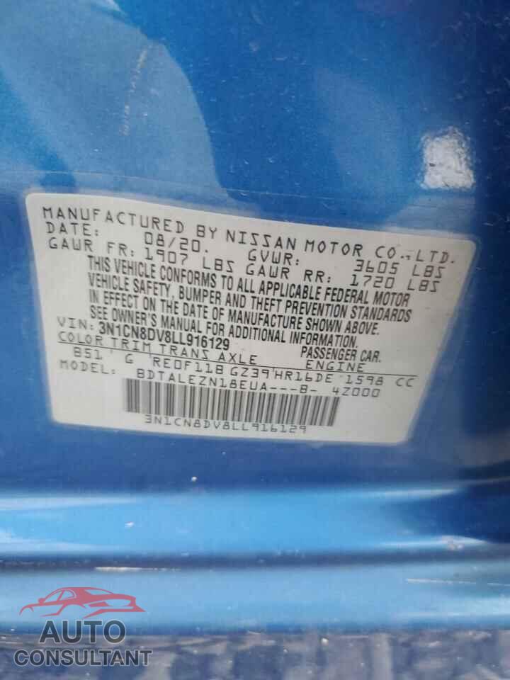 NISSAN VERSA 2020 - 3N1CN8DV8LL916129