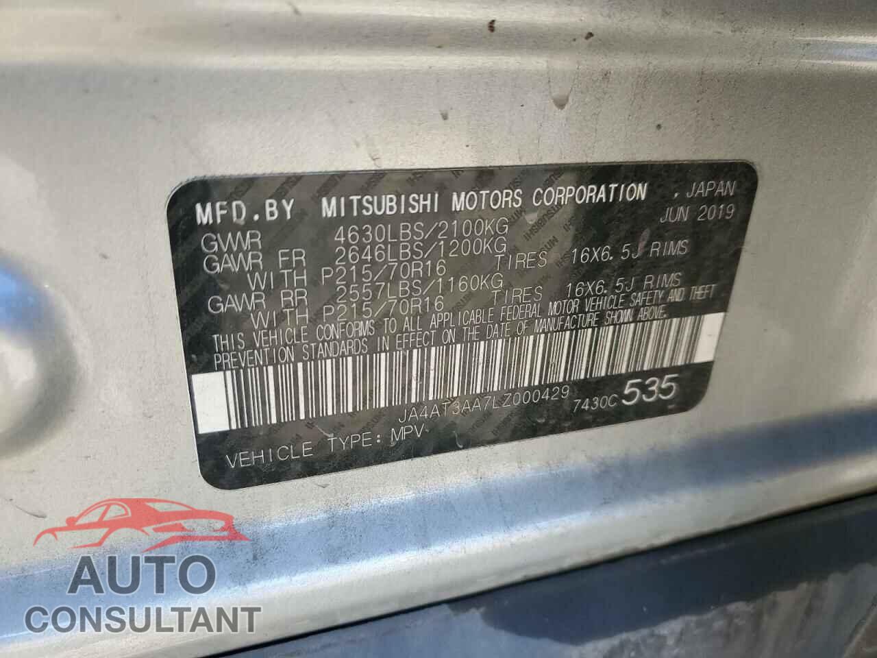 MITSUBISHI ECLIPSE 2020 - JA4AT3AA7LZ000429