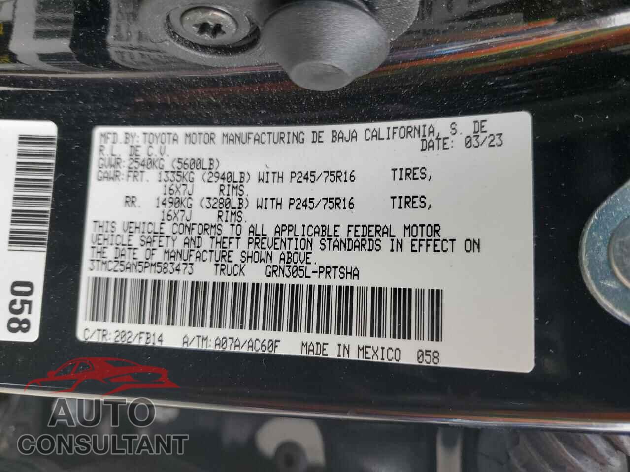 TOYOTA TACOMA 2023 - 3TMCZ5AN5PM583473