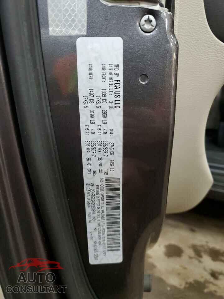 DODGE CARAVAN 2016 - 2C4RDGCG4GR333640