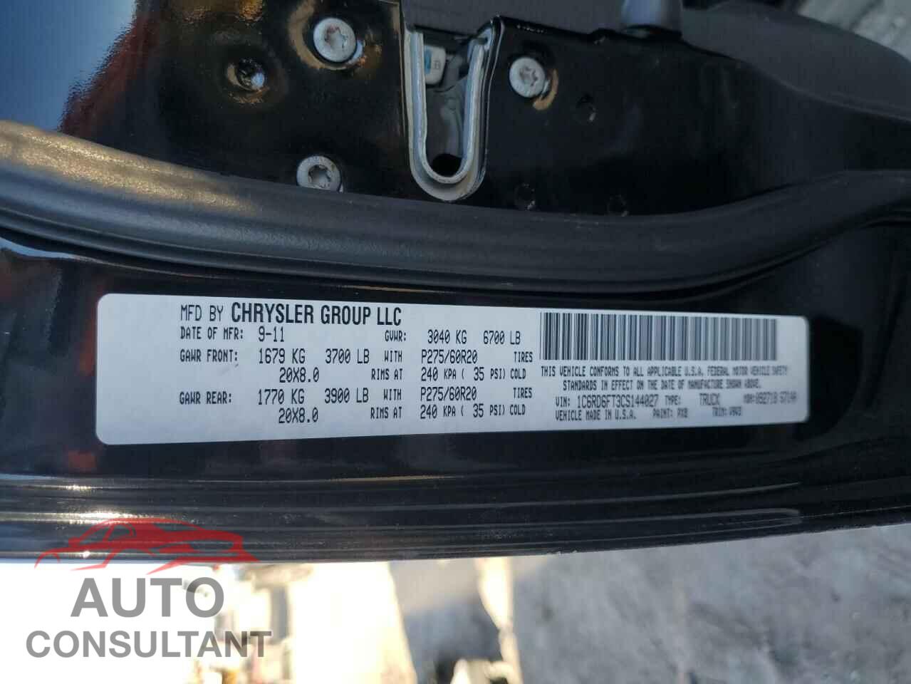 DODGE RAM 1500 2012 - 1C6RD6FT3CS144027