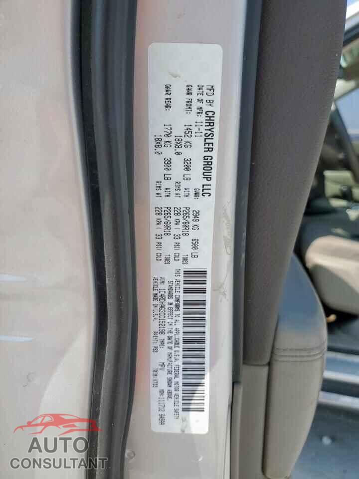 DODGE DURANGO 2012 - 1C4RDHAG3CC152198