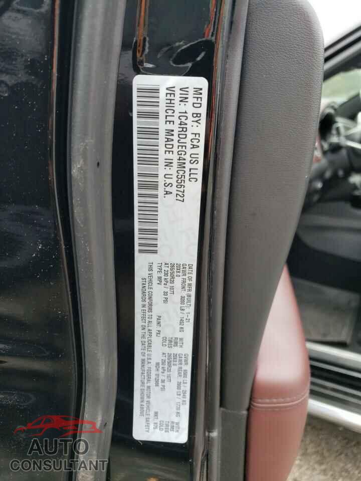DODGE DURANGO 2021 - 1C4RDJEG4MC556727