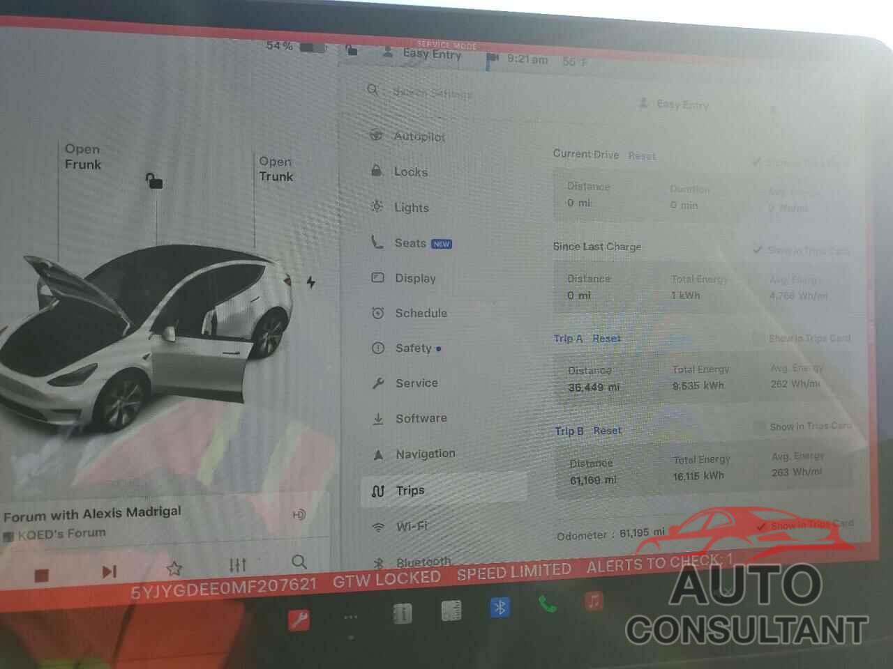 TESLA MODEL Y 2021 - 5YJYGDEE0MF207621