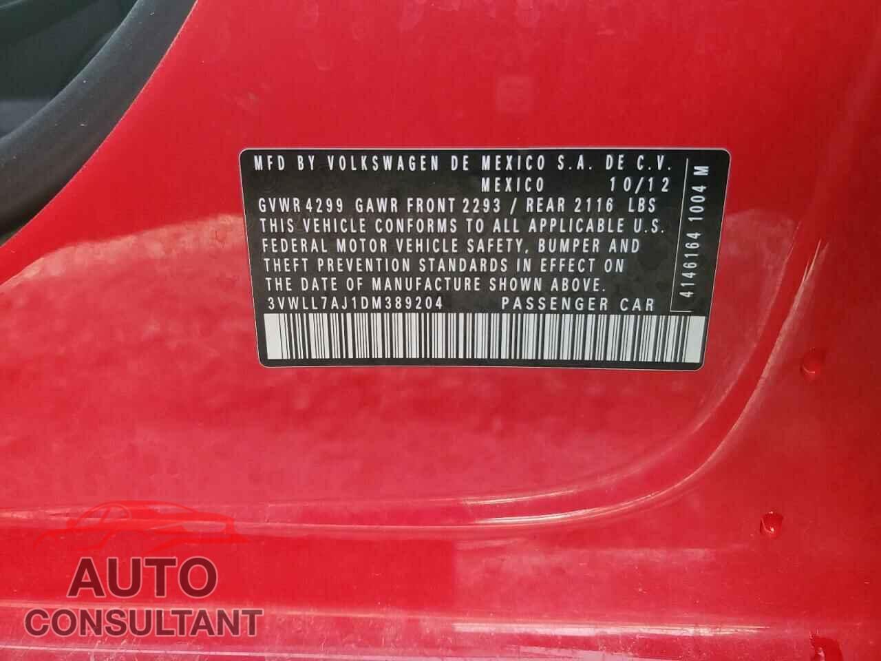 VOLKSWAGEN JETTA 2013 - 3VWLL7AJ1DM389204