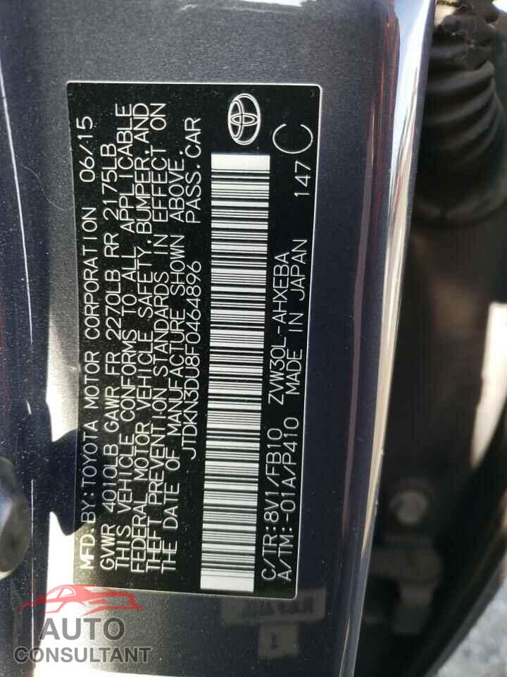 TOYOTA PRIUS 2015 - JTDKN3DU8F0464896