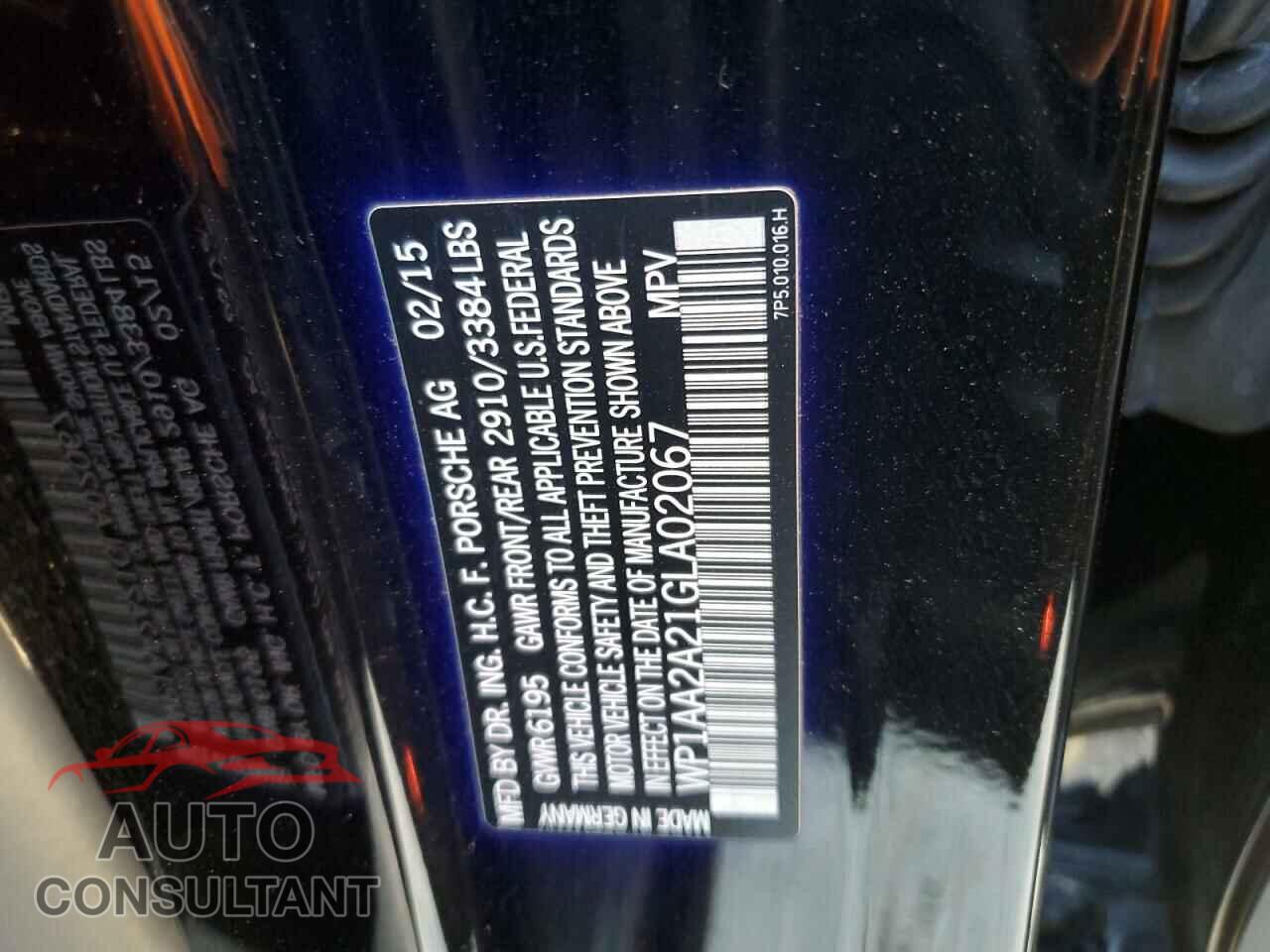PORSCHE CAYENNE 2016 - WP1AA2A21GLA02067