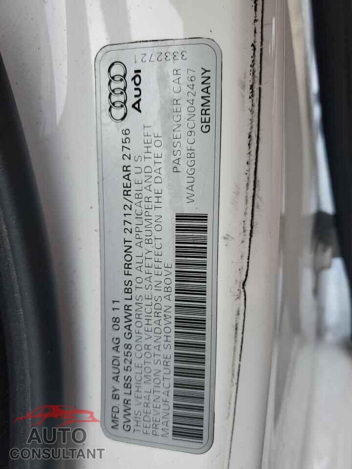 AUDI A6 2012 - WAUGGBFC9CN042467