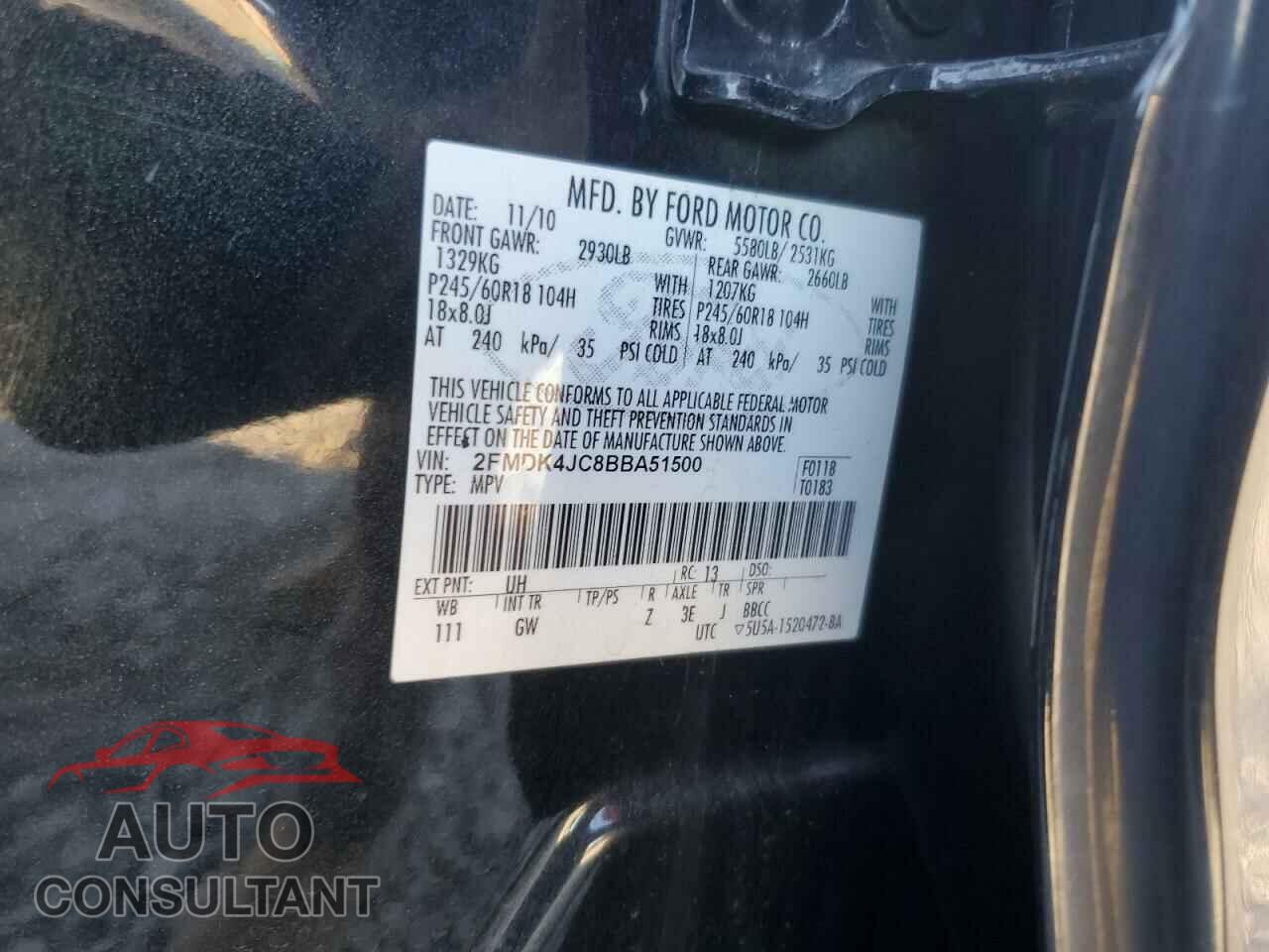 FORD EDGE 2011 - 2FMDK4JC8BBA51500