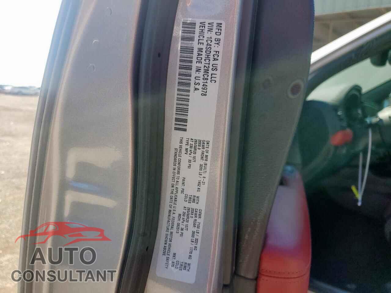 DODGE DURANGO 2021 - 1C4SDHCT2MC814978