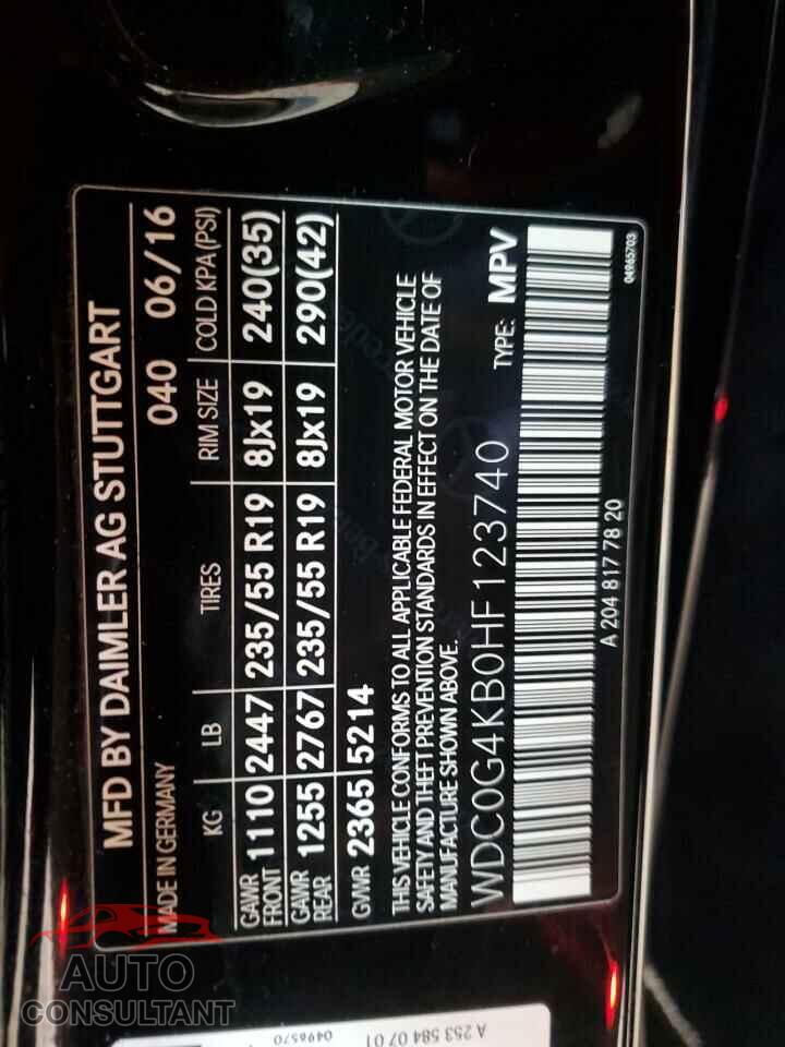 MERCEDES-BENZ GLC-CLASS 2017 - WDC0G4KB0HF123740