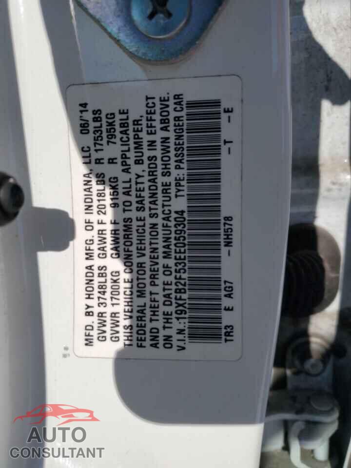 HONDA CIVIC 2014 - 19XFB2F53EE059304