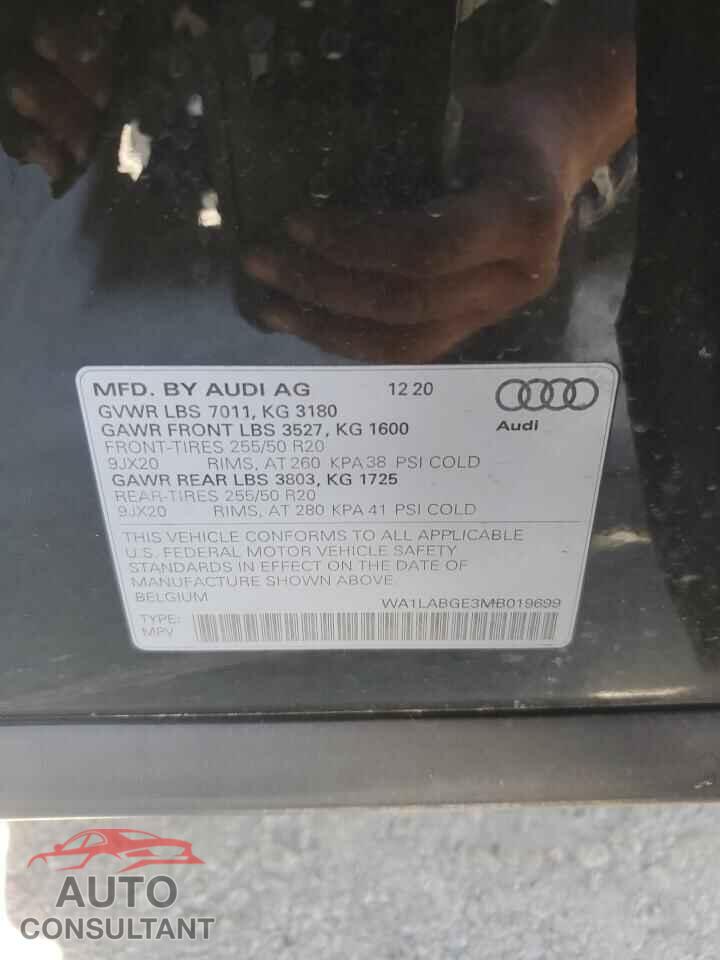 AUDI E-TRON 2021 - WA1LABGE3MB019699