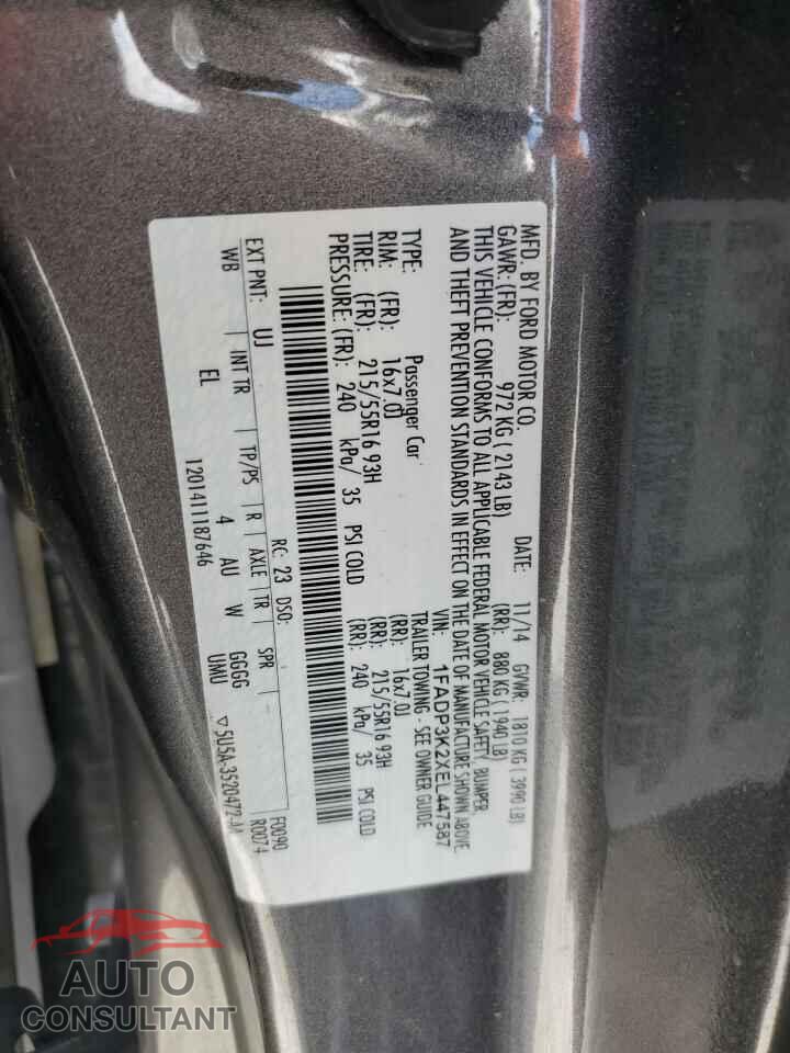 FORD FOCUS 2014 - 1FADP3K2XEL447587