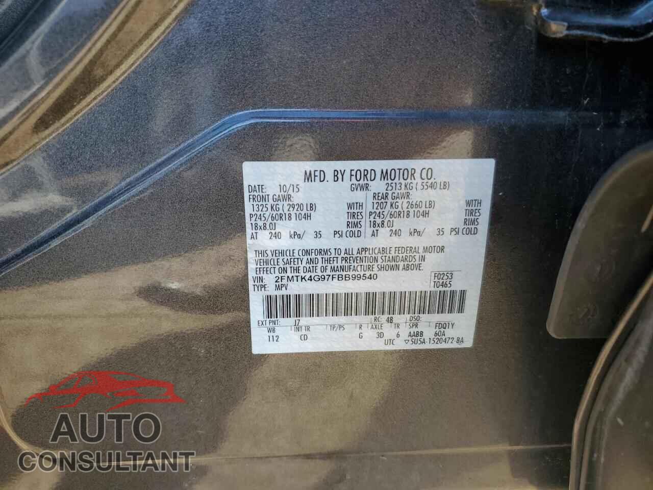 FORD EDGE 2015 - 2FMTK4G97FBB99540