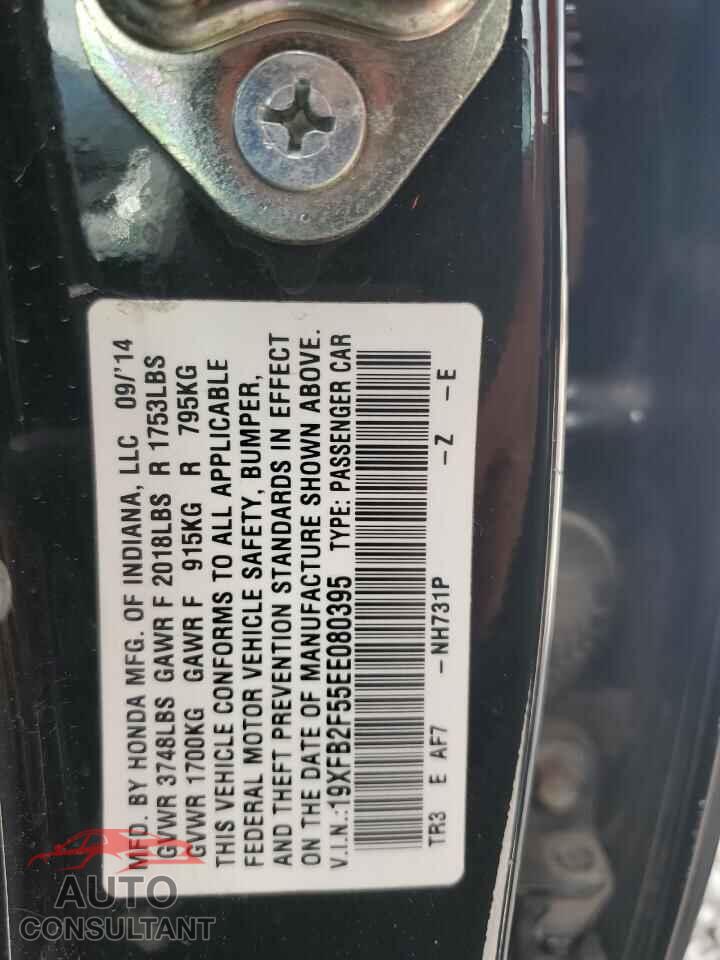 HONDA CIVIC 2014 - 19XFB2F55EE080395