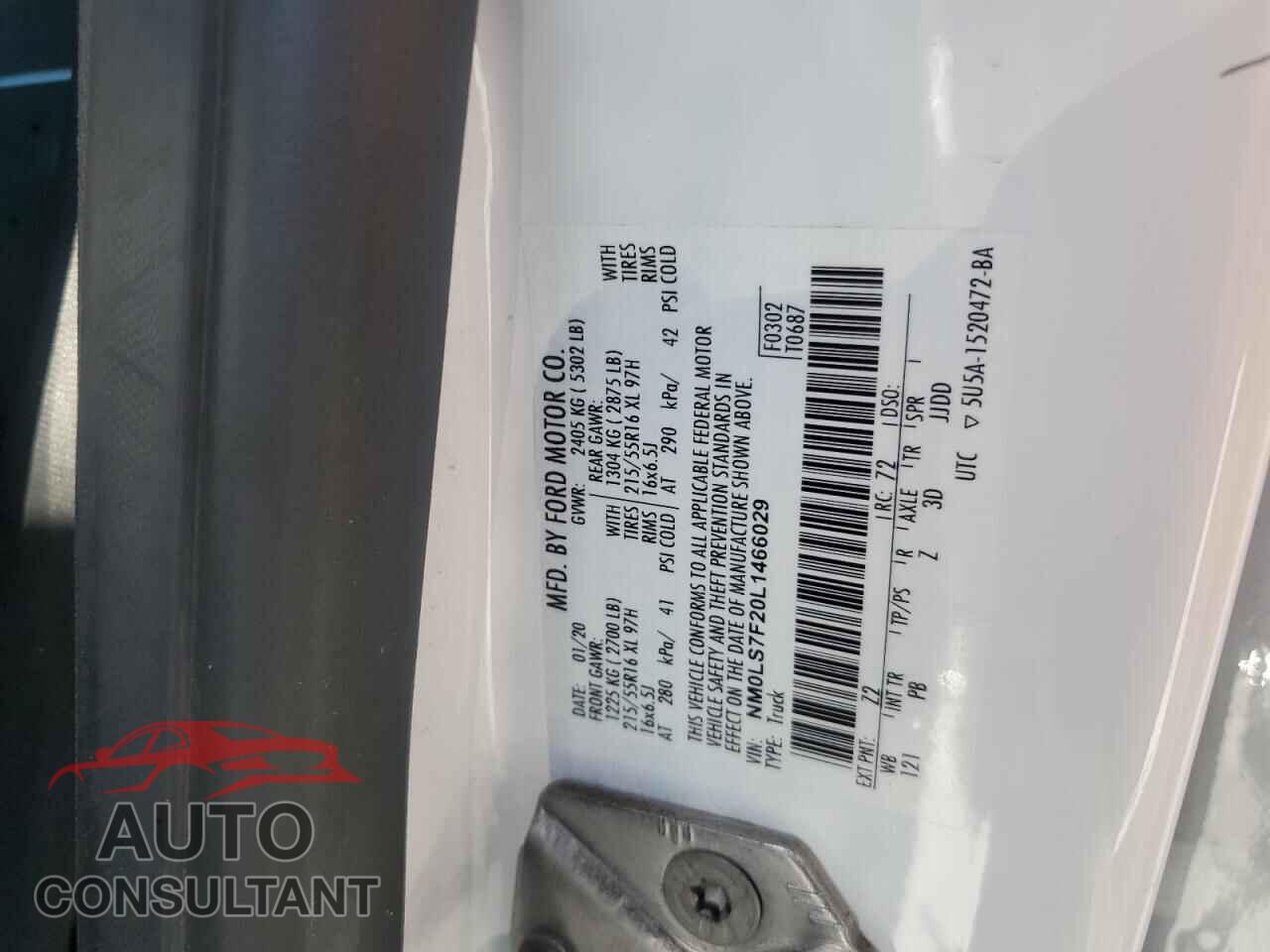 FORD TRANSIT 2020 - NM0LS7F20L1466029
