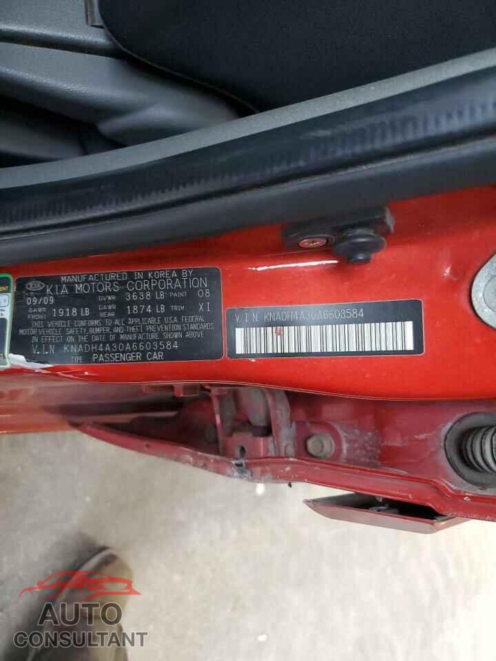 KIA RIO 2010 - KNADH4A30A6603584
