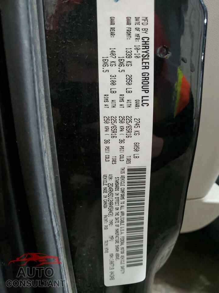 DODGE CARAVAN 2010 - 2D4RN5D12AR450431