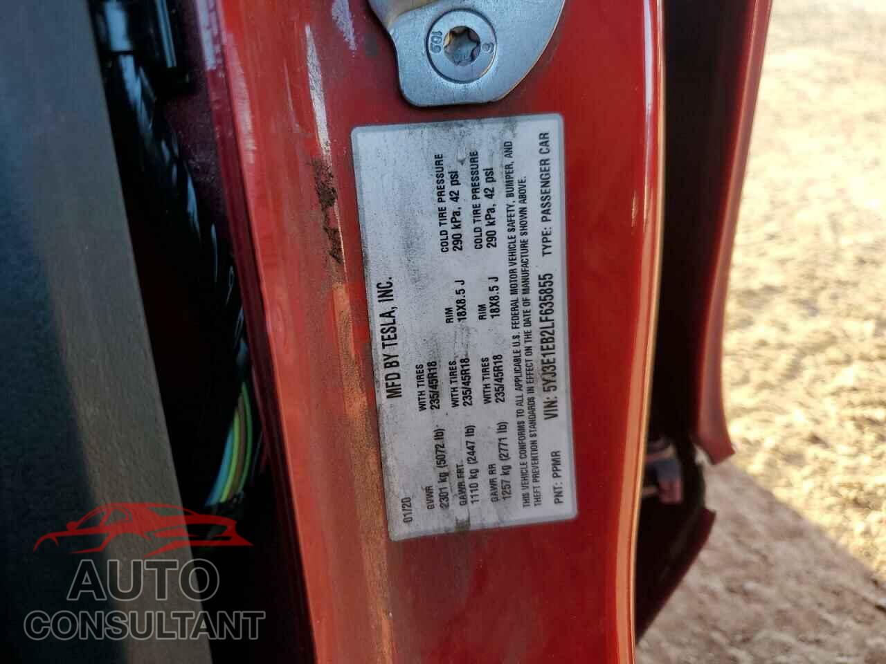 TESLA MODEL 3 2020 - 5YJ3E1EB2LF635855