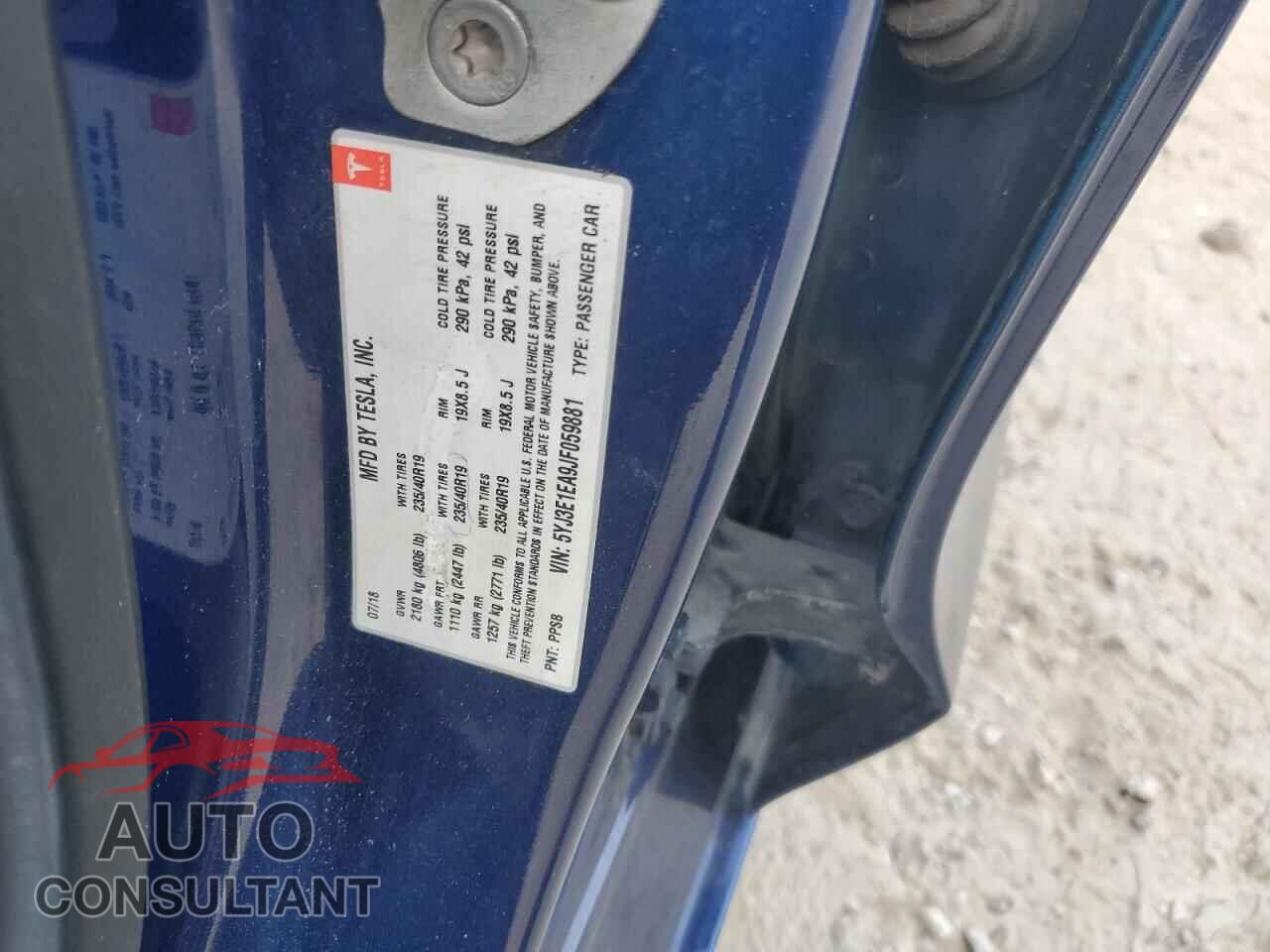 TESLA MODEL 3 2018 - 5YJ3E1EA9JF059881