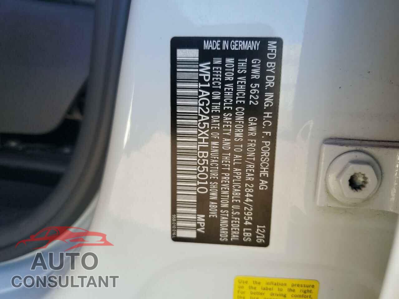 PORSCHE MACAN 2017 - WP1AG2A5XHLB55010