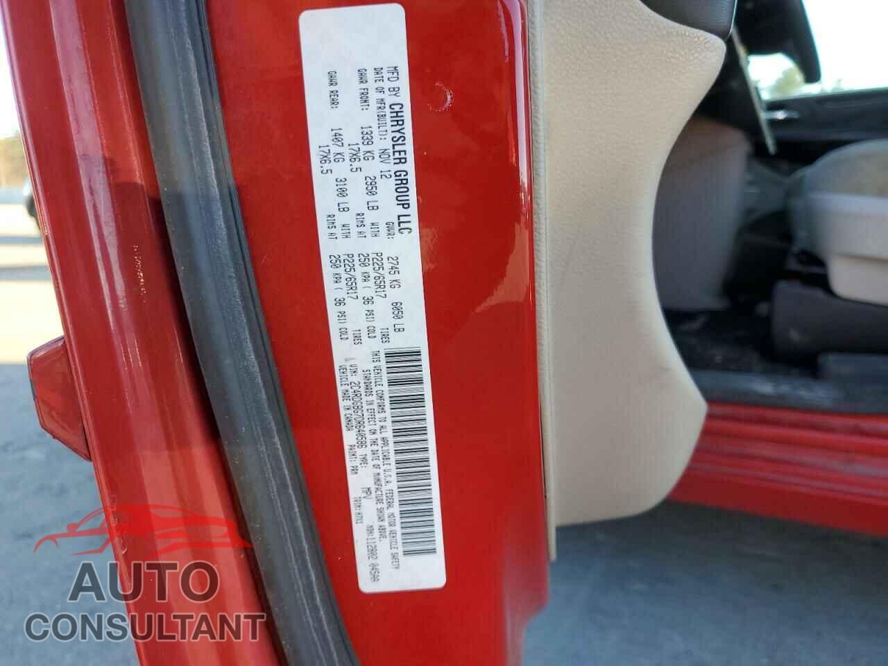 DODGE CARAVAN 2013 - 2C4RDGBG7DR640586