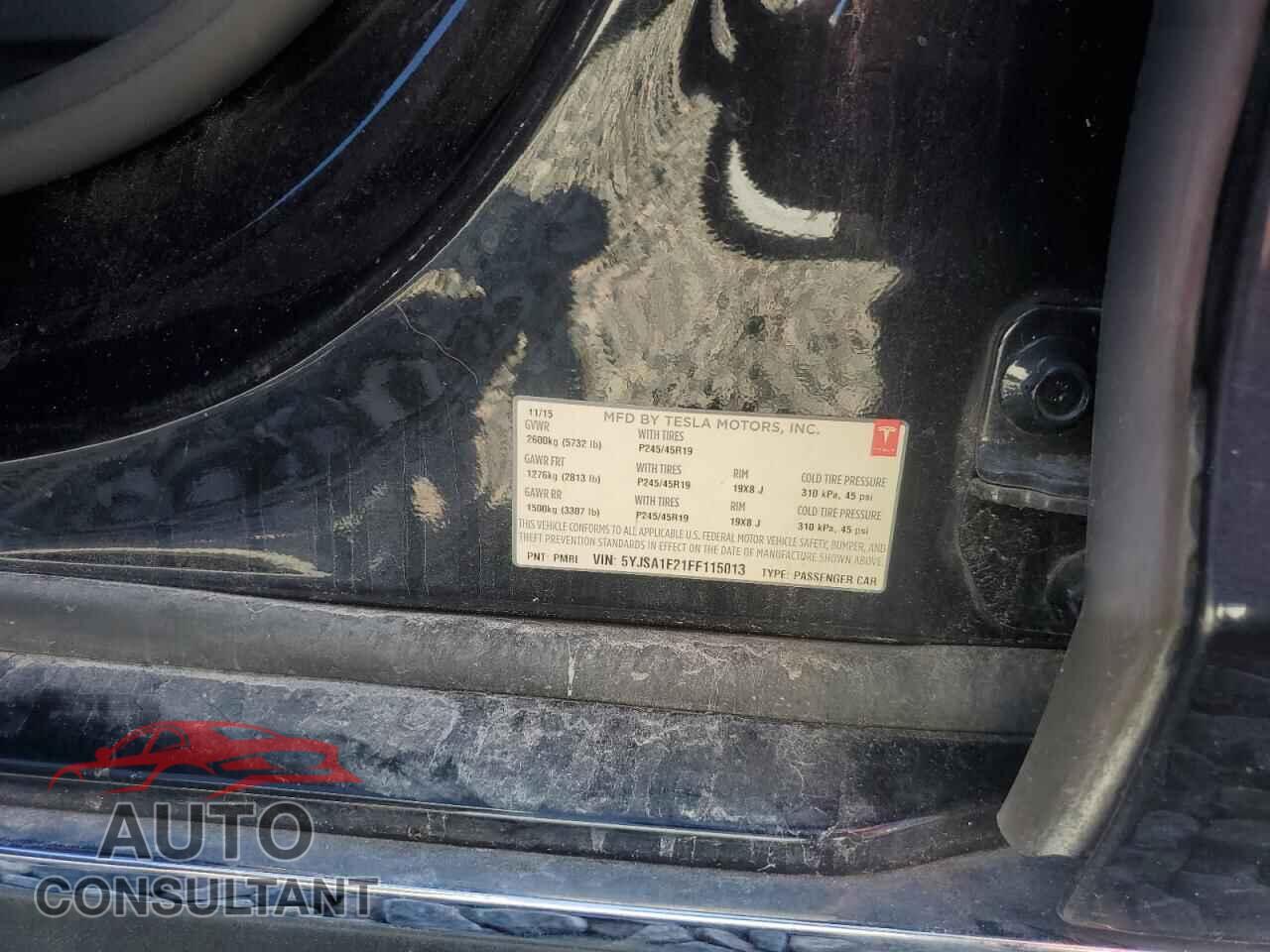 TESLA MODEL S 2015 - 5YJSA1E21FF115013