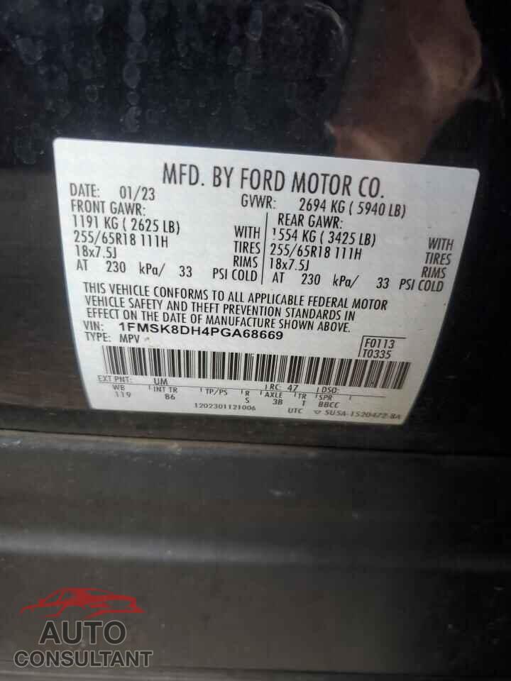FORD EXPLORER 2023 - 1FMSK8DH4PGA68669