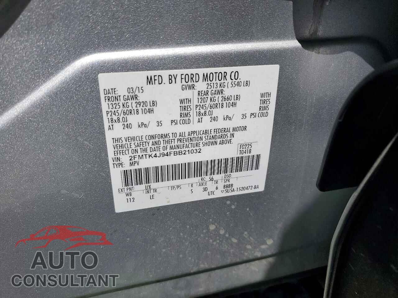 FORD EDGE 2015 - 2FMTK4J94FBB21032
