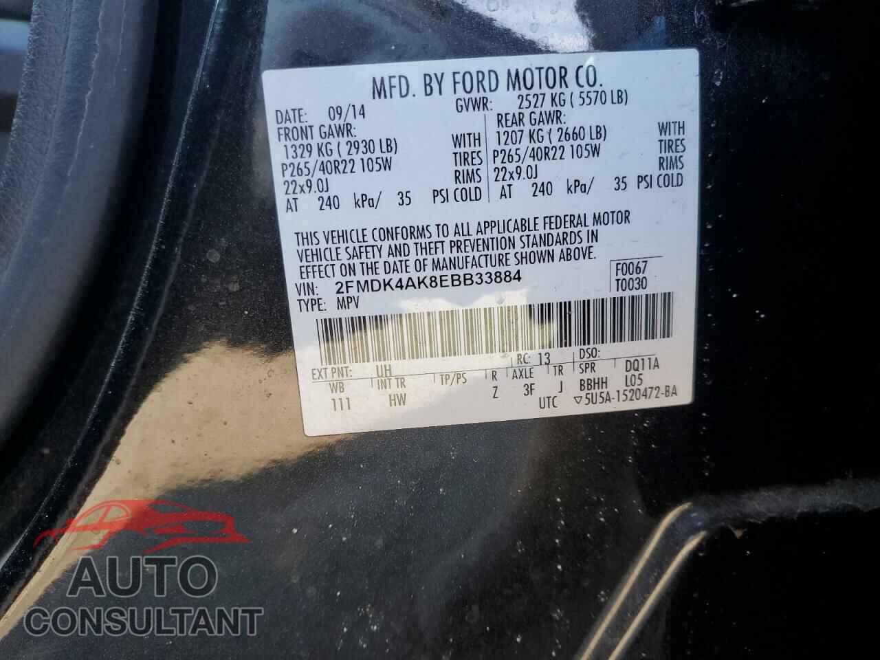 FORD EDGE 2014 - 2FMDK4AK8EBB33884