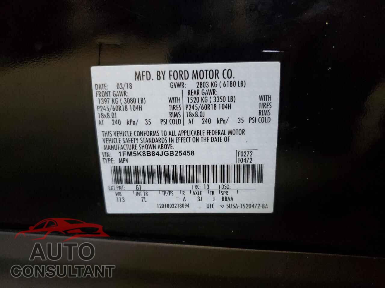 FORD EXPLORER 2018 - 1FM5K8B84JGB25458